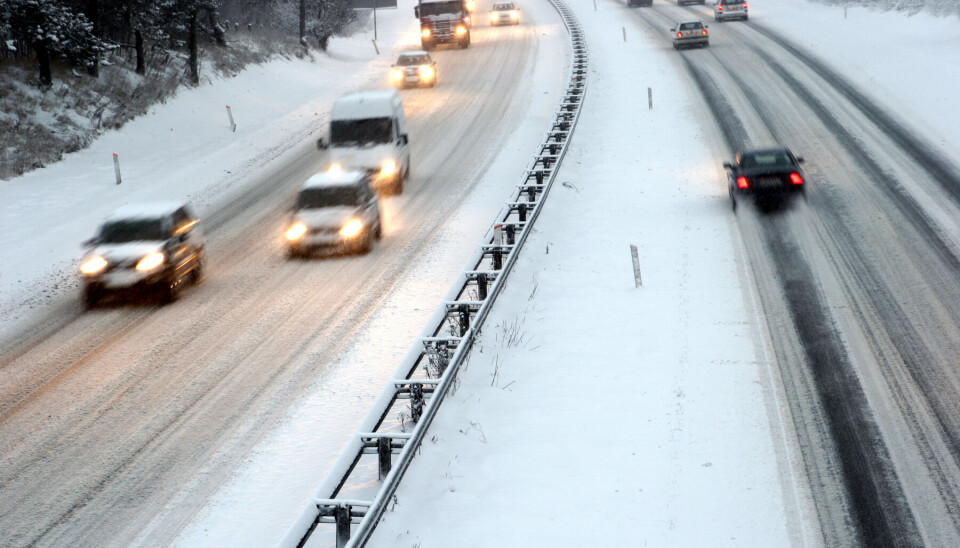Flera trafikolyckor på E6 efter snöfallet