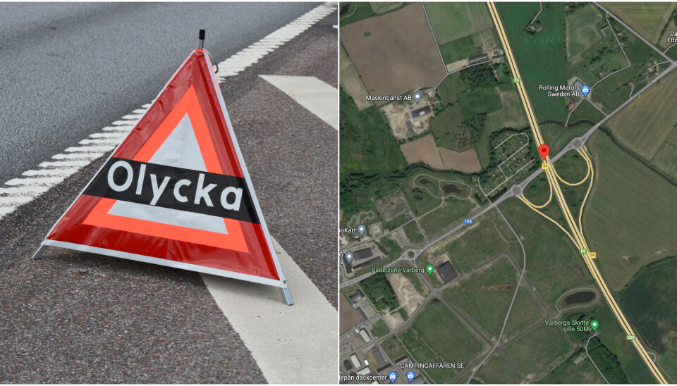 Olycka vid trafikplats Varberg C