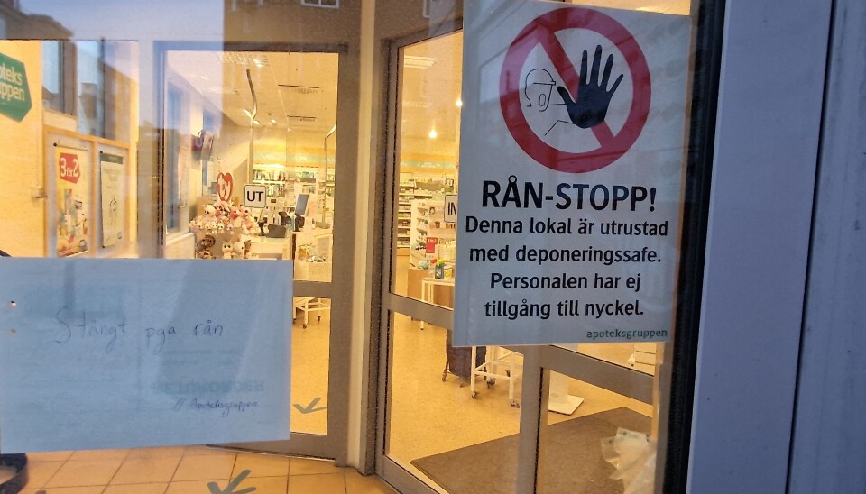 Apoteksgruppen rånades vid 15.15-tiden igår. Apoteksgruppen rånades vid 15.15-tiden igår.