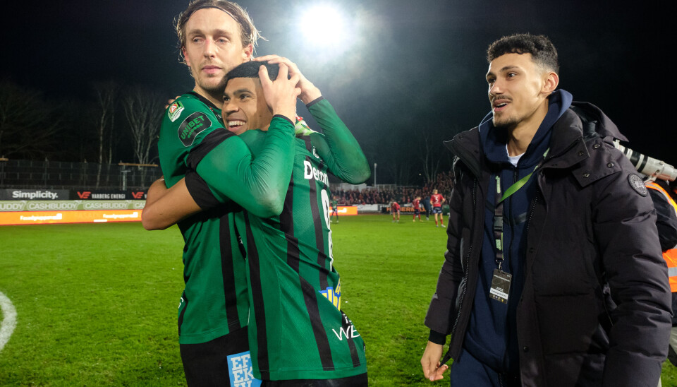 Här firar Joakim Lindner, Luke Le Roux och Dion Krasniqi säkrat allsvenskt kontrakt efter förra årets kval mot Öster. Här firar Joakim Lindner, Luke Le Roux och Dion Krasniqi säkrat allsvenskt kontrakt efter förra årets kval mot Öster.