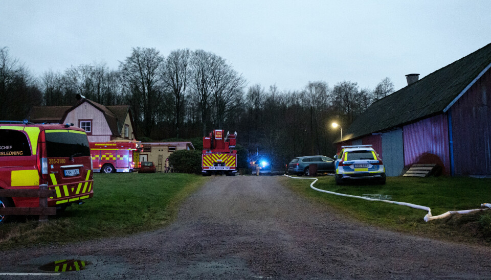 Brand i villa i Rolfstorp.