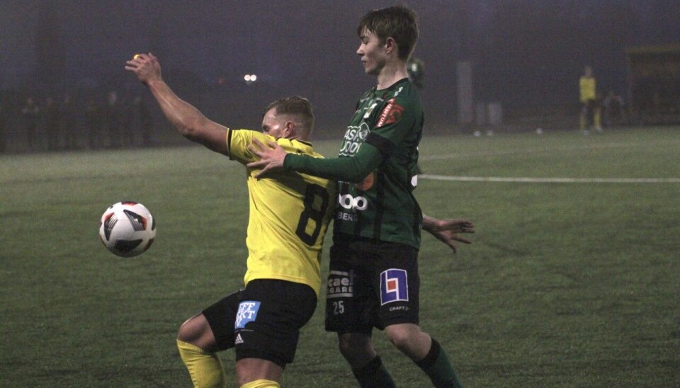 Albin Berggren, en av de unga lovande i Varbergs Bois från egna leden. Albin Berggren, en av de unga lovande i Varbergs Bois från egna leden.