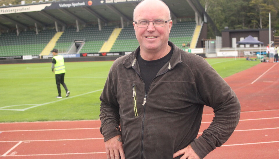 Lenny Börjesson en av Varbergs gräsfixare. Lenny Börjesson en av Varbergs gräsfixare.